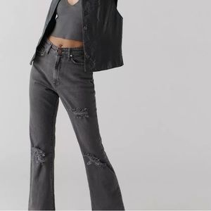 BDG High Waisted Ripped Flare Jeans